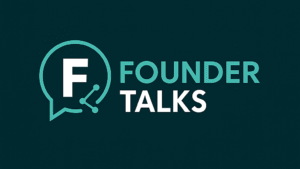 Logo Founder Talks - grüner Hintergrund - quer